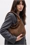 Brown Laym Model Suede Women's Shoulder Bag - Vintage Women's Shoulder Bag with Magnetic Closure - 6