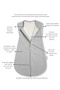 Double Layer Cotton Baby Swaddle Jumpsuit 1.5 Tog Gray - 2