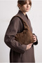 Brown Laym Model Suede Women's Shoulder Bag - Vintage Women's Shoulder Bag with Magnetic Closure - 4