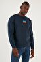 Crew Neck Blue Men's Sweatshirt A2824-0006