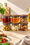 Vetro - 6-Piece Wooden Vacuum Lid Glass Storage Container 220 cc - 2