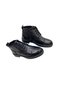 Men's Boots with Laces and Zipper Printed Leather Black - 7
