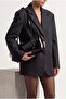 Women's Double Zippered Hand and Shoulder Bag with Internal Pocket Darvin Black - 3