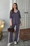 Striped Set Oşho 100% Modal Fabric Striped Soft-Textured M-6XL