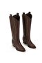 Westry Exclusive Embroidered Bitter Brown Heeled Western Boots - 2