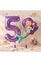 Mermaid 5th Birthday Balloon and Purple Number Balloon Birthday Party Balloon Set