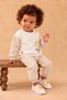 Rocha Baby Girl Ecru Beige Daisy Embroidered 2-Piece Set - Transitional Cotton Set with'Love' Detail