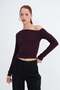 Boat Neck Long Sleeve Blouse B1879