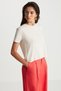 Ecru Color Open Back Basic T-Shirt - 5