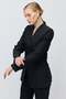 Women's Collarless V-Neck Single Button Blazer Jacket - 3