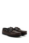 Men's Brown Black Lace-Up Rubber Sole Genuine Leather Shoes - 2