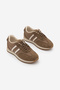 Women's Suede Look Stripe Detailed Multi-Part Lace-Up Retro Casual Sneaker Sports Shoes Liyante Tobacco Brown Suede - 5
