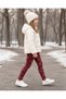 Girl's Patterned Tights Set – 2-Piece (Burgundy & Black) - 3
