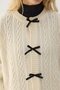 Tricot Cardigan with Bow Detail - 5