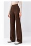Women's Brown Modal Wide Leg Striped High Waist Elastic Waist Soft Textured Lycra Trousers - 5