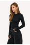 Women's 100% Cotton Basic Long Sleeve Blouse with Finger Detail - Black - 5