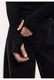 Women's 100% Cotton Basic Long Sleeve Blouse with Finger Detail - Black - 4