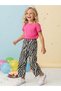 Girl's Patterned Linen Trousers - 4