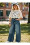 Girl's Wide Leg Denim Trousers - 4