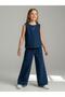 Girl's High Waist Wide Leg Jean Pants - 4
