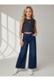 Girl's High Waist Wide Leg Jean Pants - 5