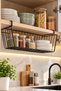 Black In-Cabinet Shelf Organizer Hanging Rack Cup Plate Holder Multi-Purpose Use - 2