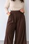 Bella Women's Plus Size High Waist Wide Leg Modal Pants Brown - 3