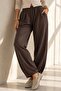 Mona Women's Comfortable Modal Shalwar Trousers with Elastic Waist in Brown - 3