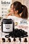 Black Rubber Hair Ties 100 Pieces Thick Fabric Covered Flexible Hair Rubber Bands