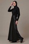 Stylish Shiny Satin Fabric Long Skirt with Elastic Waist Black - 6