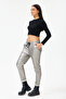 Women's Italian Silver Waist Lace-Up Lycra Faux Leather Trousers 38 - 44 Size - 3