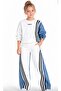 Girl's Denim Garnished Striped 2 Thread Tracksuit Set 43128-Y