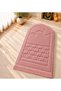 Silk Velvet 1.5 cm Sponge-Filled, Special Embroidered Detail Prayer Mat, Orthopedic Prayer Mat + Bag - 5