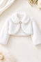 Girl's Plush Bolero Jacket Ecru – Soft Textured Stylish Short Fur Jacket 2-5 Years (It Is Recommended to Order 1 Size Larger)