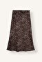 A-Line Leopard Patterned Satin Maxi Skirt (26 Au)