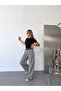 Gray Belted Palazzo Trousers Original Cut - 3