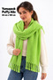 Puffy Green Soft Textured Women's Scarf Shawl Shoulder Shawl 50 cm X 190 cm