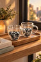 2 Fan Mugs Black and White, 350 ml |   Cidarlı Glass Fan Cup - 6