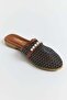 Black Lightweight Flexible Textured Non-Slip Sole Pearl Belted Mesh Detailed Daily Home Slippers - 3