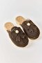 Brown Macrame Knitted Textured Closed-Front Practical Design Slippers Suitable for Daily Use - 2