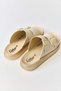 Cream-Colored, Lightweight, Flexible, Open-Front, Non-Slip, Soft Sole, Buckle-Detailed, Comfortable Slippers - 4
