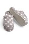Gray Plush Textured Closed-Front Flexible Soft Winter House Slippers with Non-Slip Sole - 3