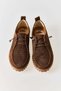 Brown Suede Textured Lace-Up Casual Shoes with Hole Detail for Daily Comfort - 3