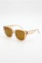 Brown Bone Frame Smoked Glass Cornered Shape Sunglasses Suitable for Daily Use - 2