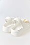 White, Lightweight, Soft-Soled, Comfortable-Shaped Sabo Slippers with Gold Accessory Details. - 4