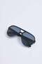 Black Bone Frame Drop Model Double Bridge Detailed Large Glass Design Sunglasses
