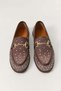 Brown Suede Textured Stone Embellished Belt Detailed Easy-To-Wear Comfortable Loafer - 3