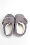 Gray Soft Plush Textured Comfortable Sole Two-Button Detailed Lightweight House Slippers - 4