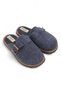 Indigo Felt Fabric Closed Front Lightweight Flexible Structure Buckle Detailed Daily Use House Slippers - 2