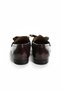 Bitter Brown Patent Leather Texture Comfortable Insole Easy to Wear Classic Form Ballerinas with Bow Detail - 3